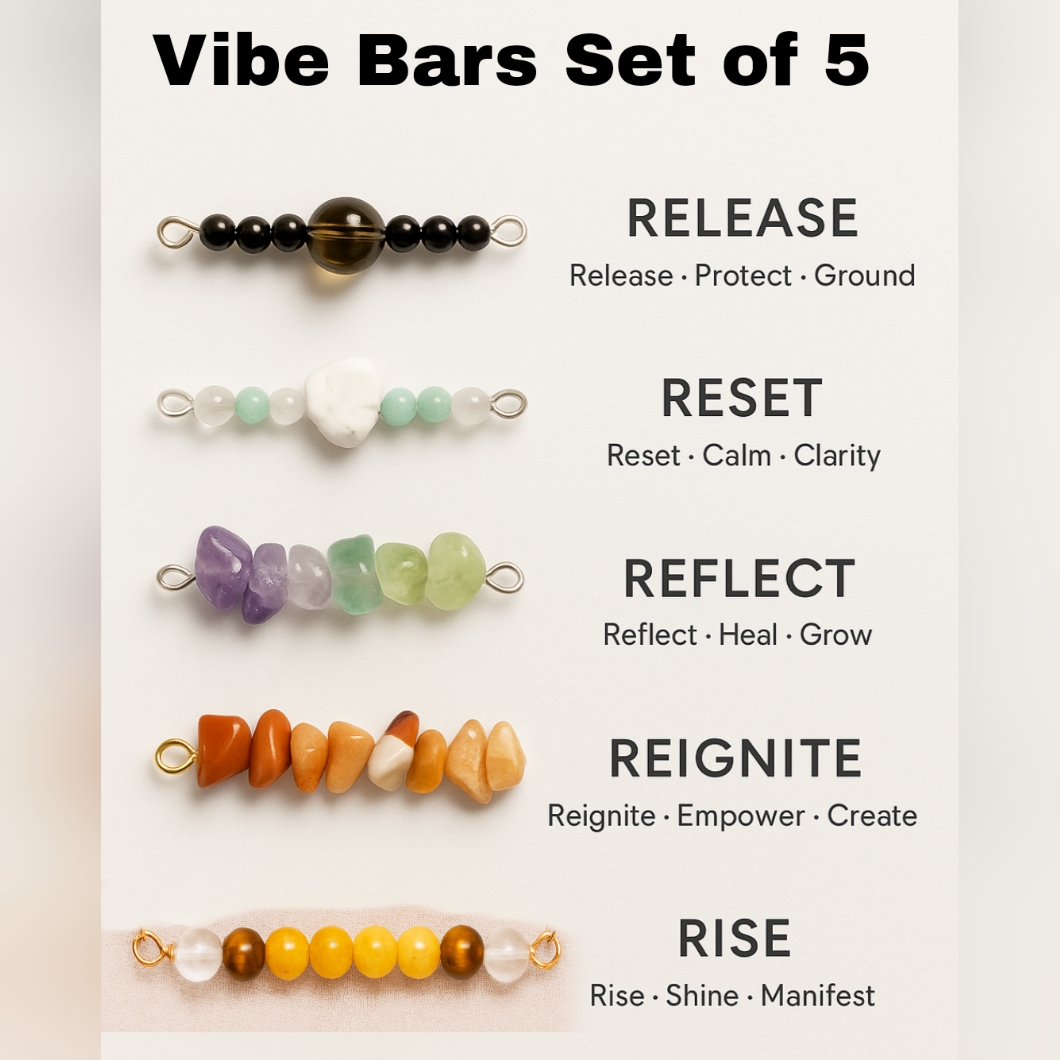 Vibe Bars Set Of 5 Necklaces Transformation Healing Crystal Jewelry 60$